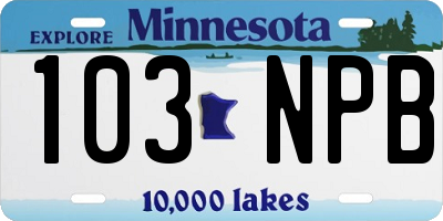 MN license plate 103NPB