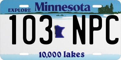 MN license plate 103NPC