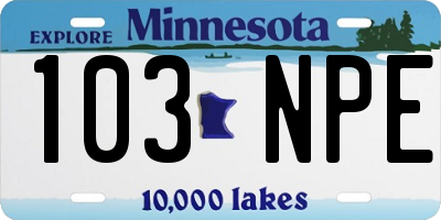 MN license plate 103NPE