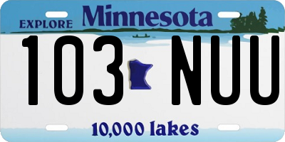 MN license plate 103NUU