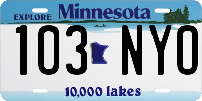 MN license plate 103NYO