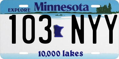 MN license plate 103NYY