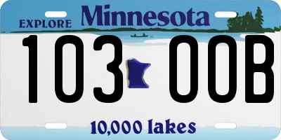 MN license plate 103OOB