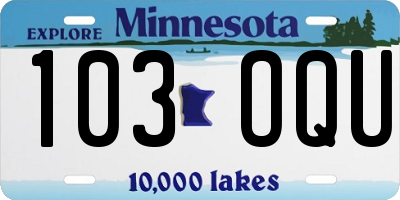 MN license plate 103OQU