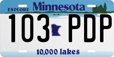 MN license plate 103PDP