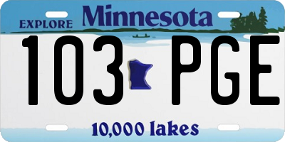 MN license plate 103PGE