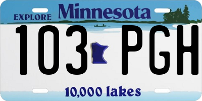MN license plate 103PGH