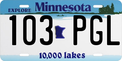 MN license plate 103PGL