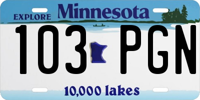 MN license plate 103PGN