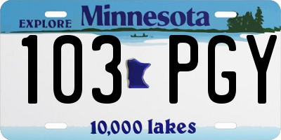 MN license plate 103PGY