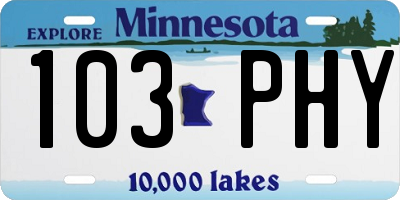 MN license plate 103PHY