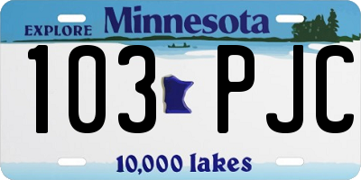 MN license plate 103PJC