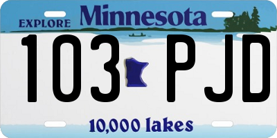 MN license plate 103PJD