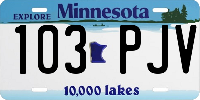 MN license plate 103PJV