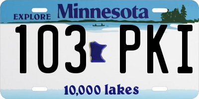 MN license plate 103PKI