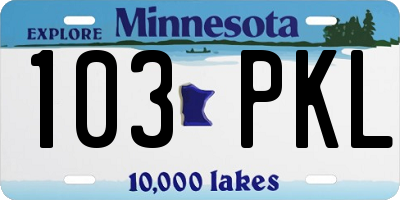 MN license plate 103PKL