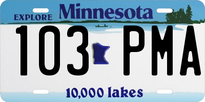 MN license plate 103PMA
