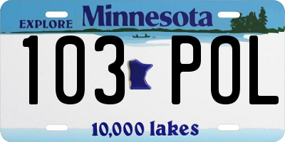 MN license plate 103POL