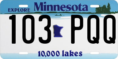 MN license plate 103PQQ