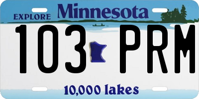 MN license plate 103PRM