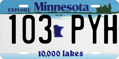 MN license plate 103PYH
