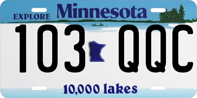 MN license plate 103QQC