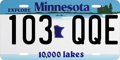 MN license plate 103QQE