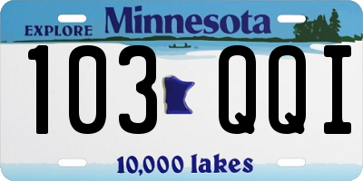 MN license plate 103QQI