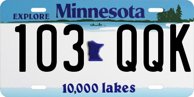 MN license plate 103QQK