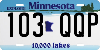 MN license plate 103QQP