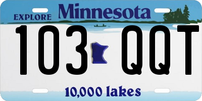 MN license plate 103QQT