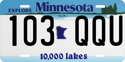 MN license plate 103QQU