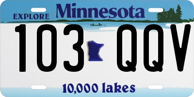 MN license plate 103QQV