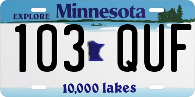 MN license plate 103QUF