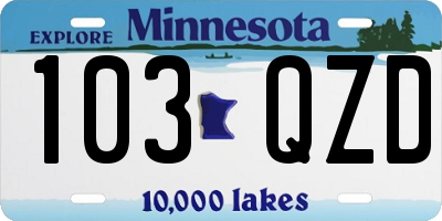 MN license plate 103QZD