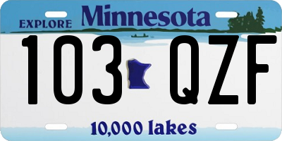 MN license plate 103QZF