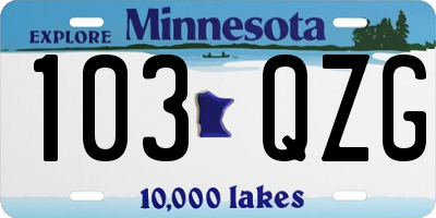 MN license plate 103QZG