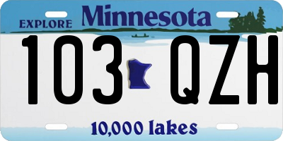MN license plate 103QZH
