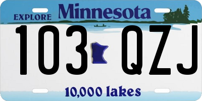 MN license plate 103QZJ