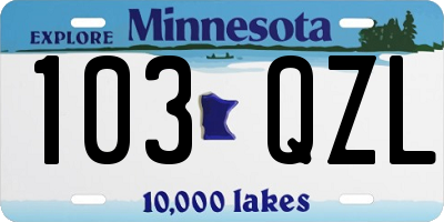MN license plate 103QZL
