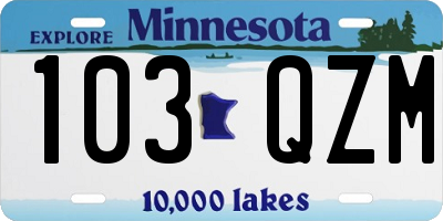 MN license plate 103QZM
