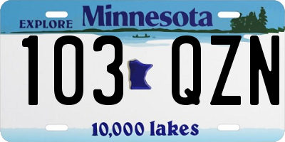 MN license plate 103QZN