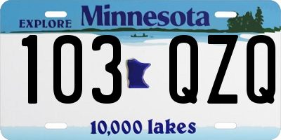 MN license plate 103QZQ
