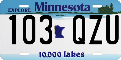 MN license plate 103QZU