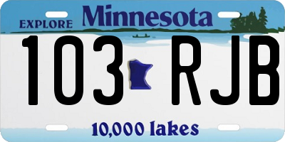 MN license plate 103RJB