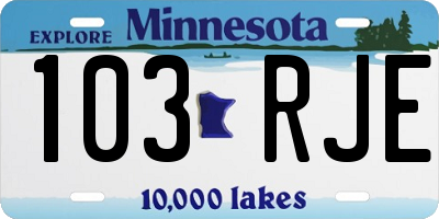 MN license plate 103RJE
