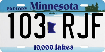 MN license plate 103RJF