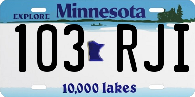 MN license plate 103RJI