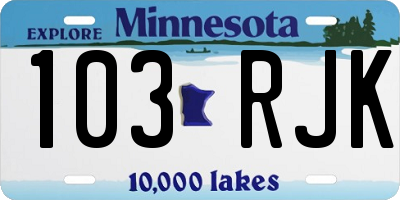 MN license plate 103RJK