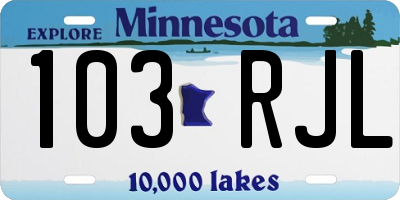 MN license plate 103RJL